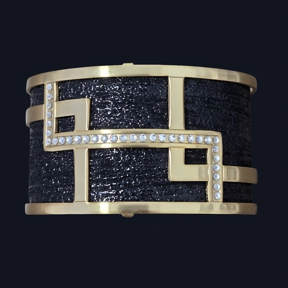 Brighton Gold Christo Nile Wide Cuff Bracelet Riversible-Like New - Picture 3 of 8